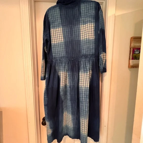 Ichi Antiquities Gingham Indigo Dress - Picture 3 of 4
